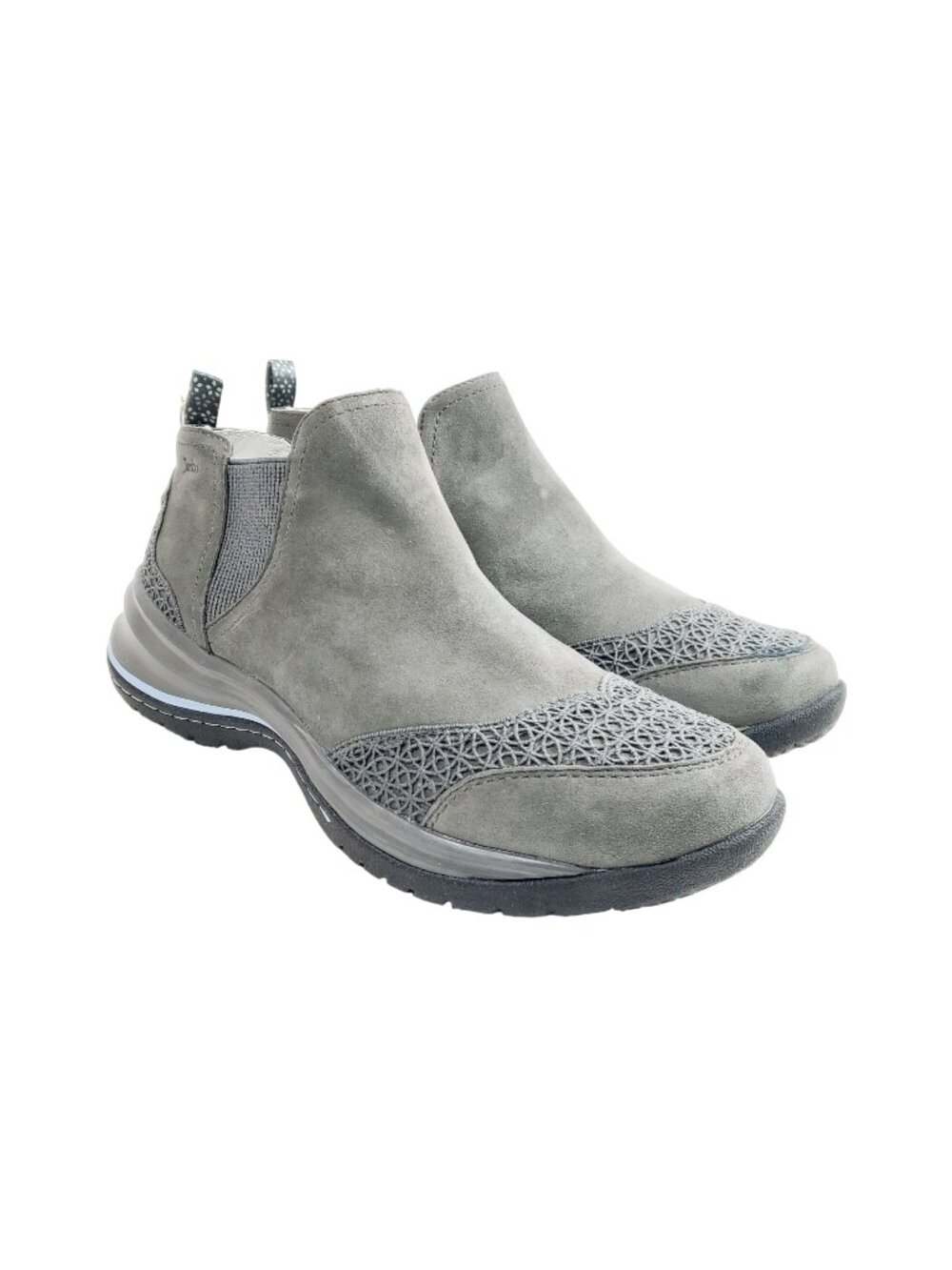 Jambu Womens 8.5 Moonflower Grey Slip-On Ankle Boots Gray Water Resistant